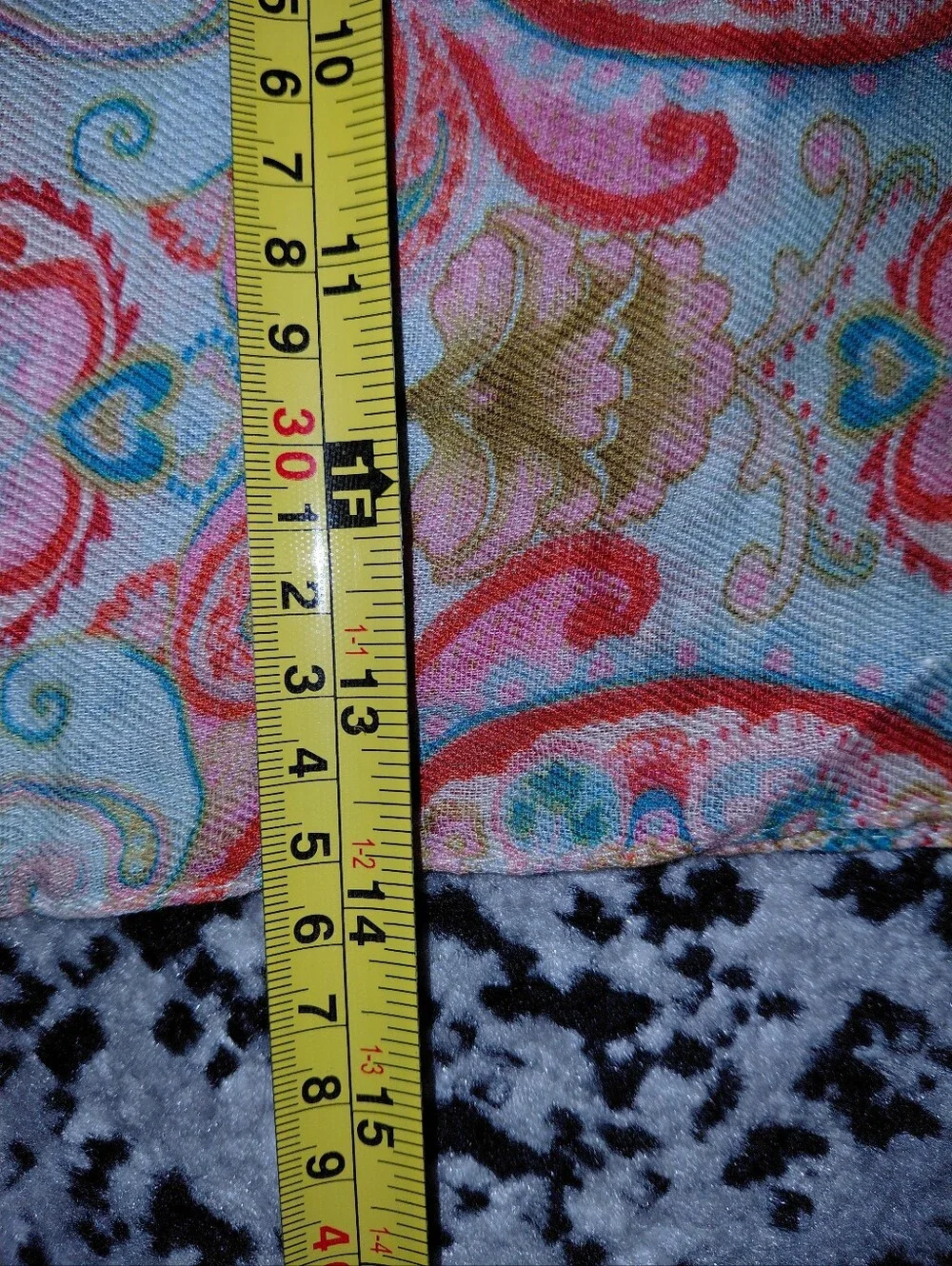 Oilily Paisley Scarf Modal Wool 14x66 Boho Floral Lightweight Wrap CC